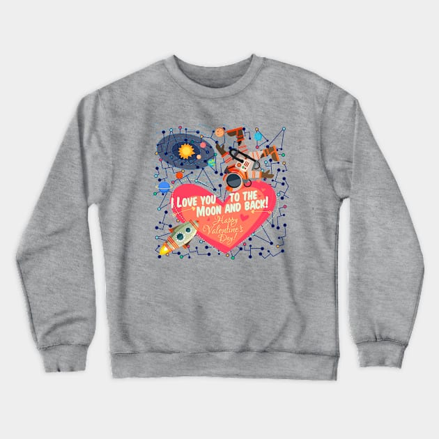 Outer space ROMANCE Crewneck Sweatshirt by Mako Design 